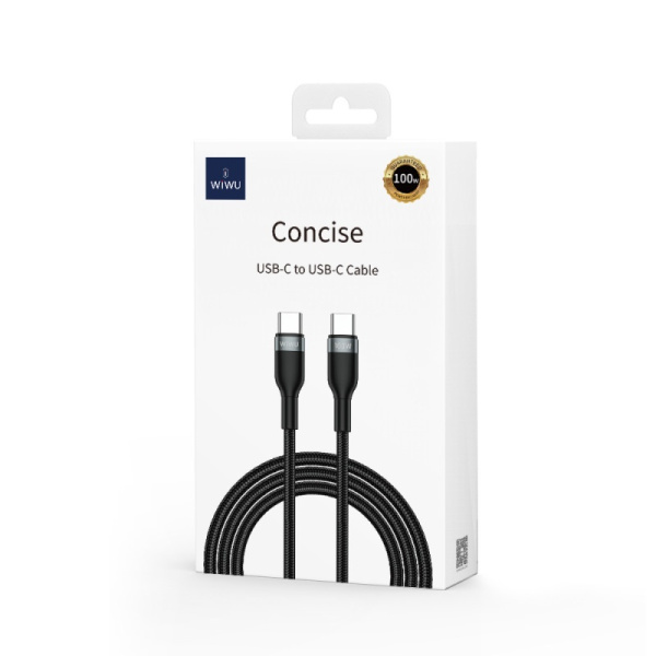 Кабель WIWU Concise USB-C to USB-C 1.2m 100W Black